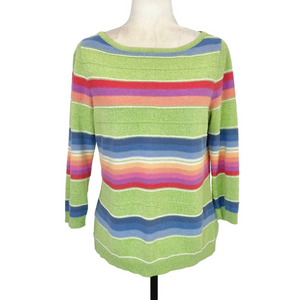 Chaps linen blend striped sweater